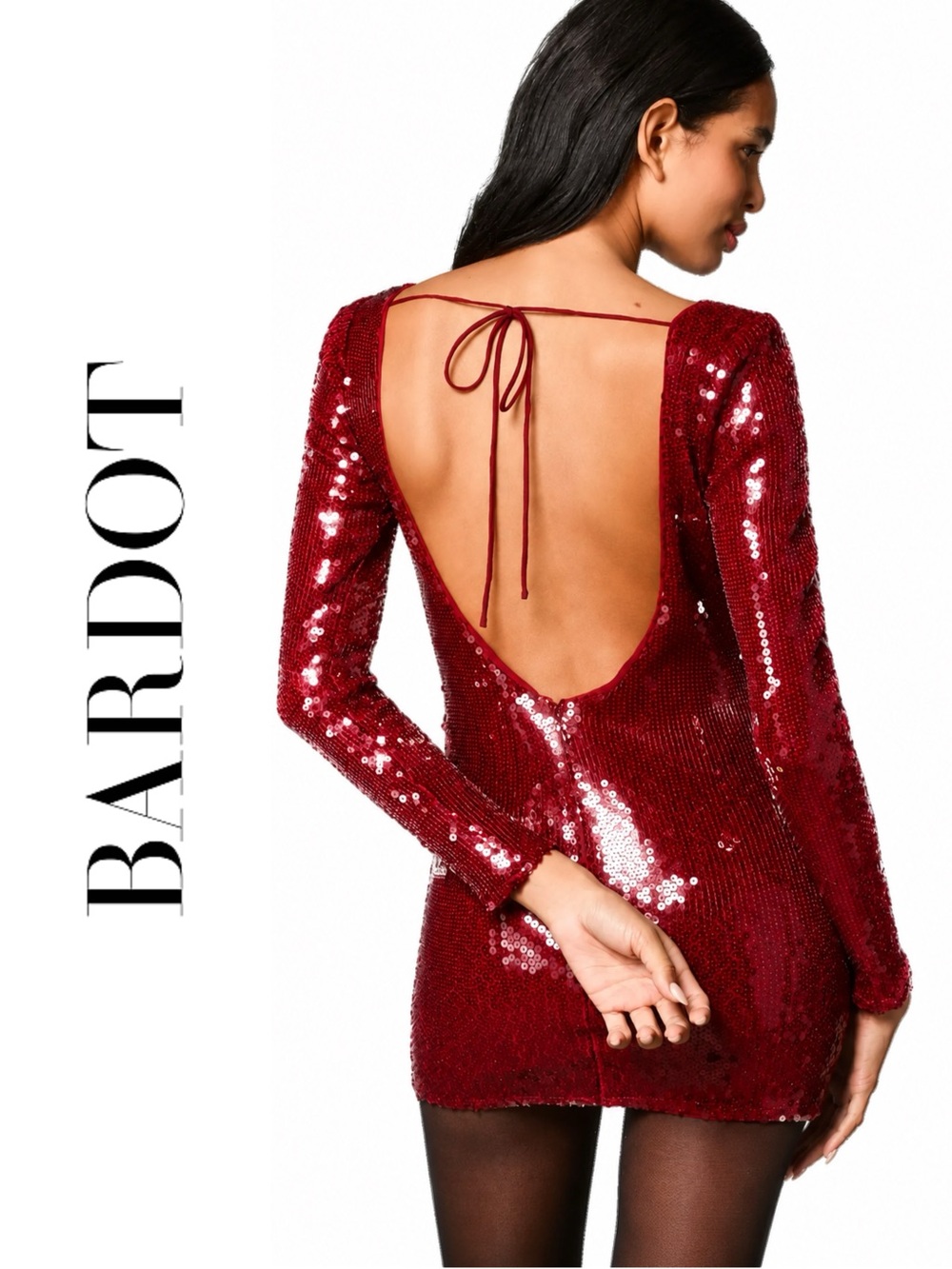 Bardot Verona Long-Sleeve Sequin Mini Dress